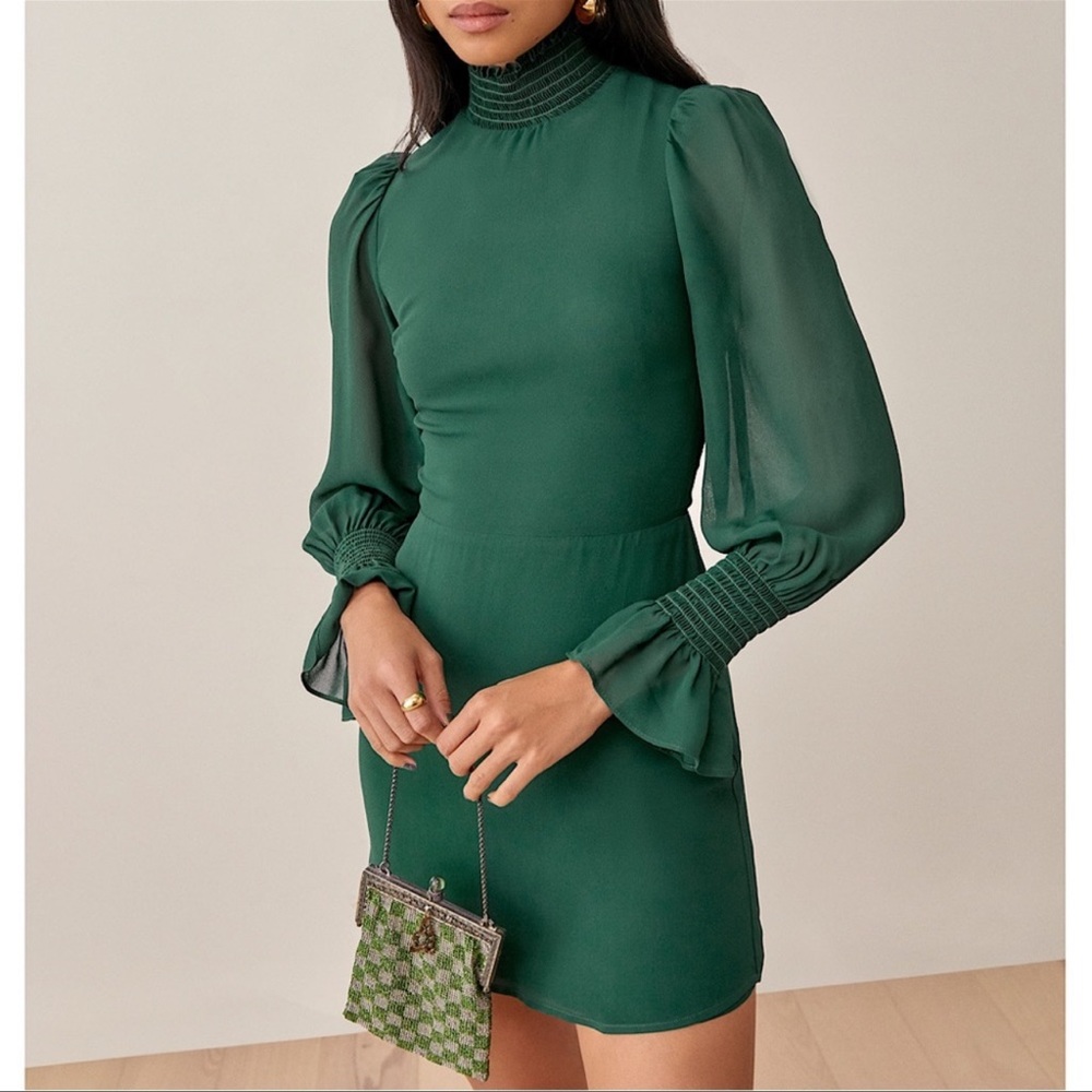 Reformation Archie green dress - Picture 2 of 8
